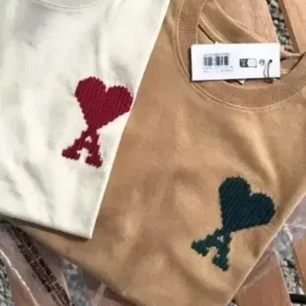 아미 빅하트로고 반팔티 XS