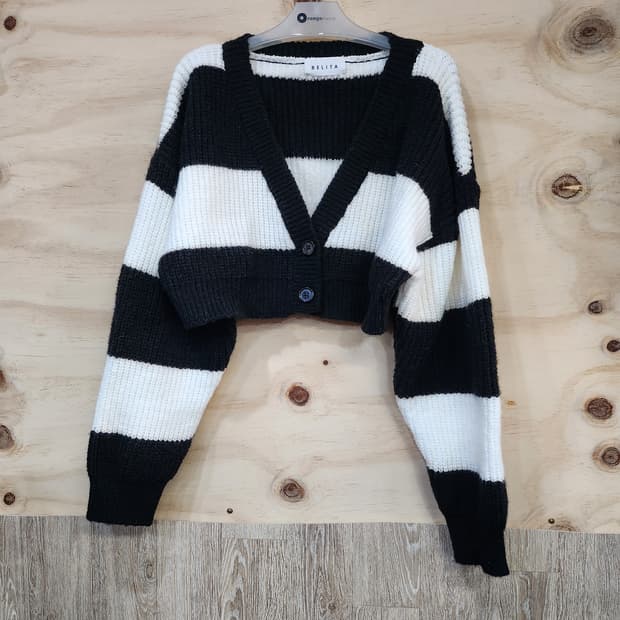 638) BELITA 스트라이프 크롭 가디건