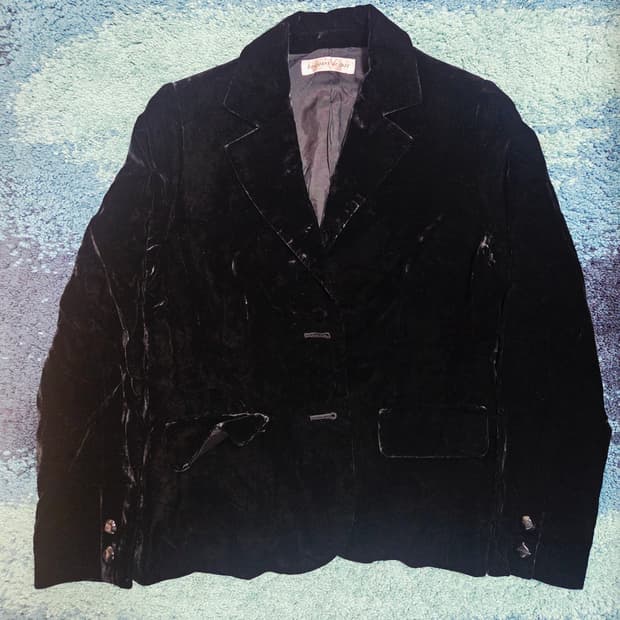 블랙 벨벳 블레이저 자켓  boujours de cuse