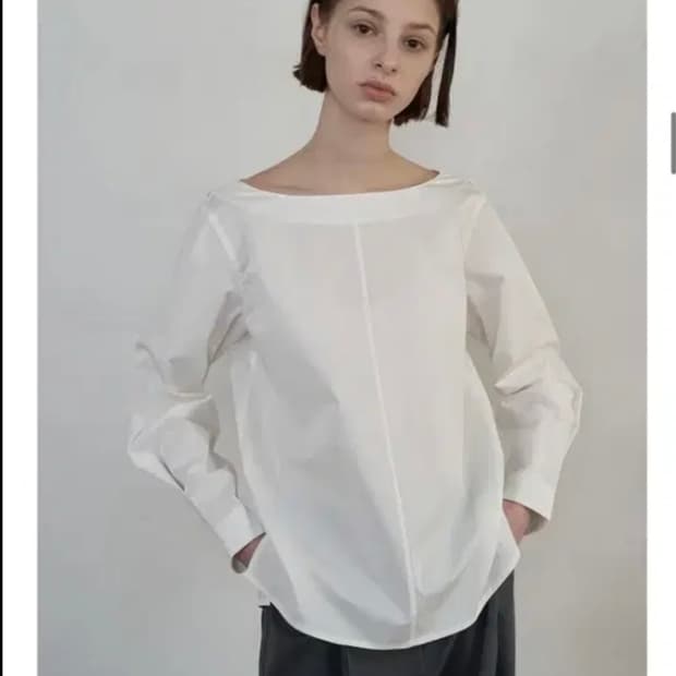 블루브릭 보트넥 투웨이 블라우스 화이트