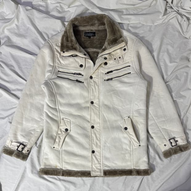 Gilevans 스웨이드 보아 하이넥 자켓 y2k vkei 토네이도마트