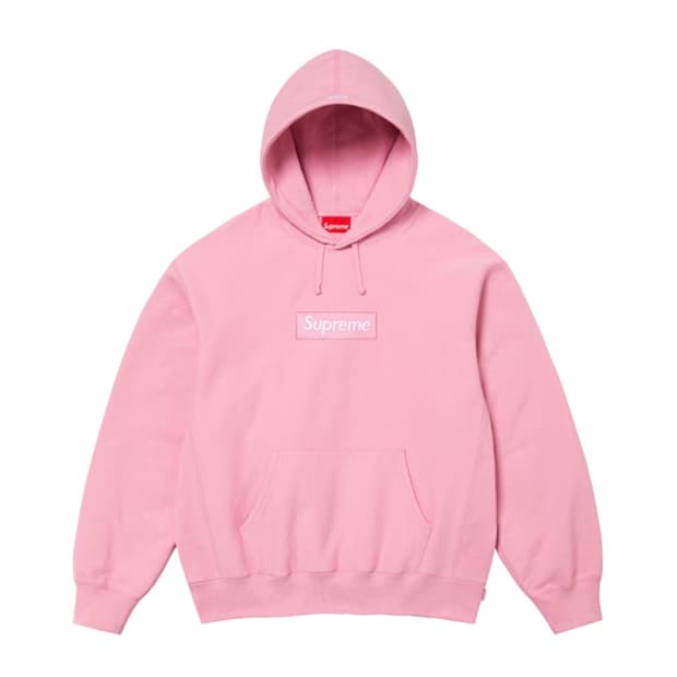 24FW 슈프림 박스로고 후드 스웨트셔츠 더스티 핑크 - L