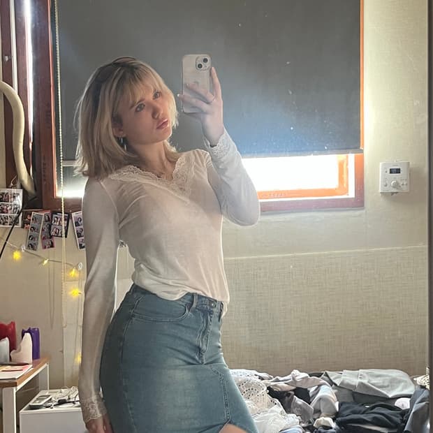 빈티지 데님 미디 스커트 M (20일까지 구매가능함)