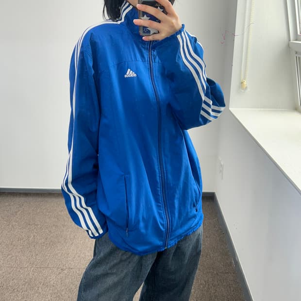 Adidas 아디다스 블루 트랙탑 바람막이