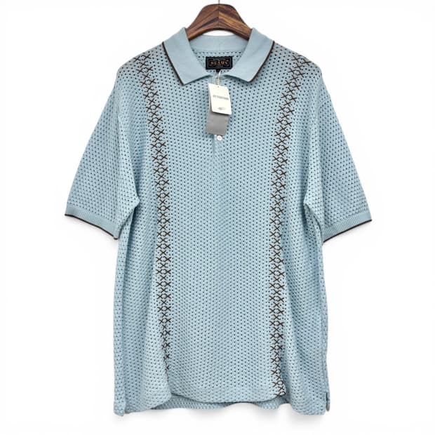 빔즈 플러스 니트 폴로 메쉬 스트라이프 셔츠