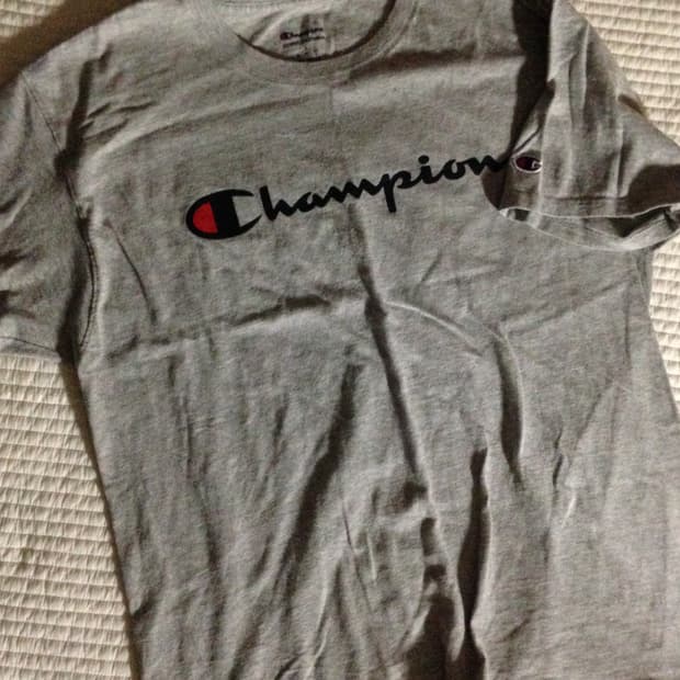 빈티지 그레이 챔피온 반팔티 L