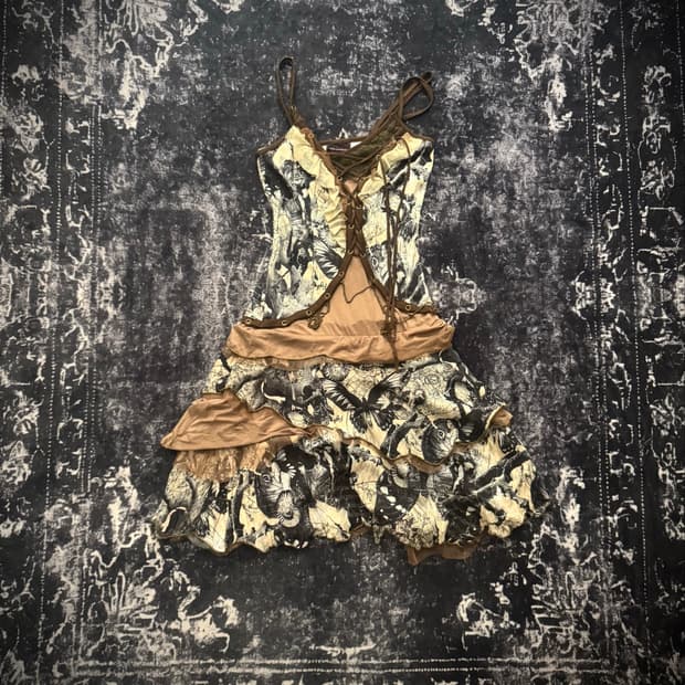 Ozz Angelo 00s Butterfly Graphic Corset