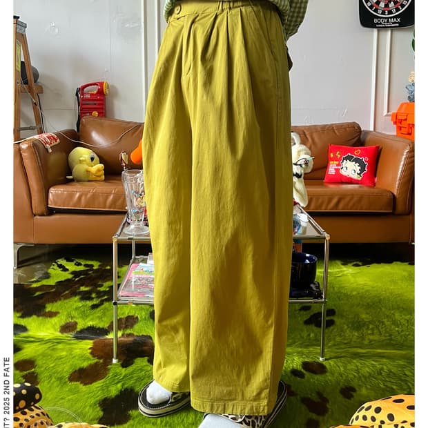 Jpn Vintage 3-Tuck Lime Balloon Pants