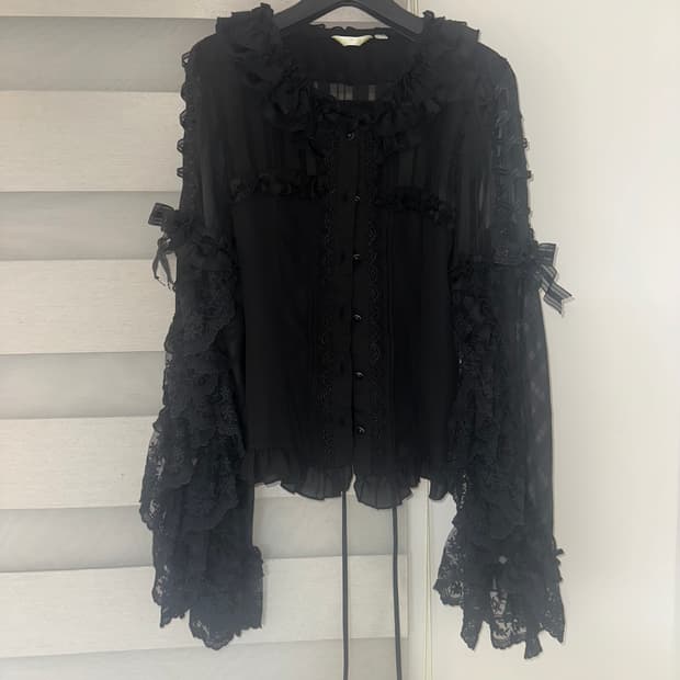 고스로리 로리타 고딕 빈티지 코르셋 블라우스