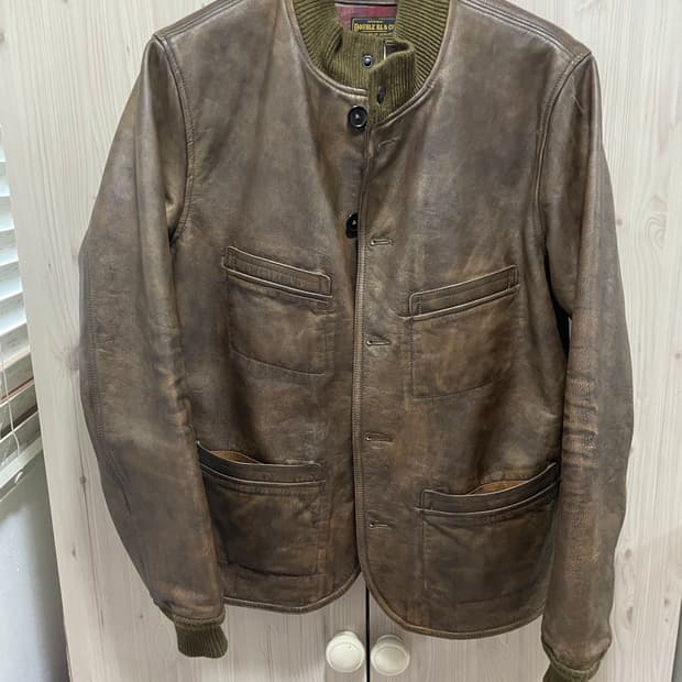 RRL 더블알엘 레더 카코트 S