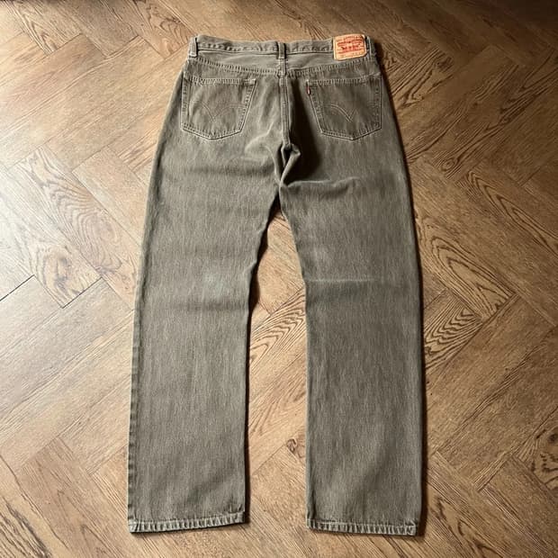 [36]리바이스 505 브라운 워싱 데님 팬츠