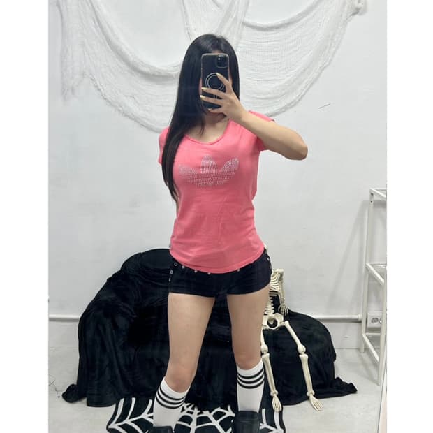 ADIDAS PINK CUBIC LOGO T-SHIRT