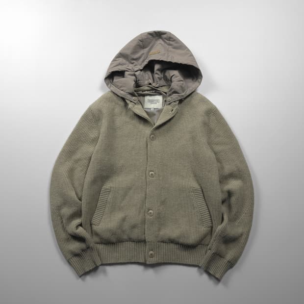 브롬톤런던 미니멀 후디 니트 자켓 베이지 (M)