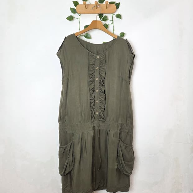 카키 사이드포켓 원피스