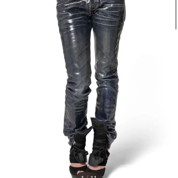 레이서월드와이드 waxed slim gloss denim