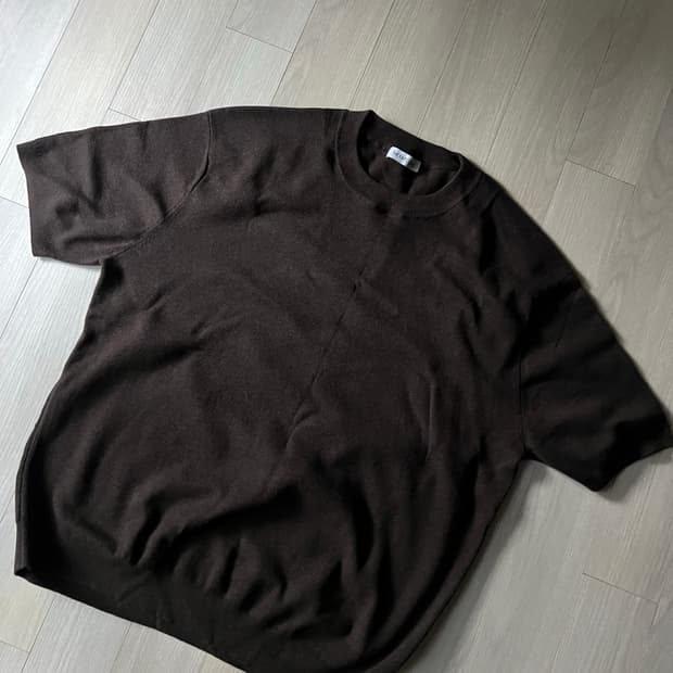 더니트컴퍼니 코튼 캐시미어 크루넥 니트 차콜브라운 XL