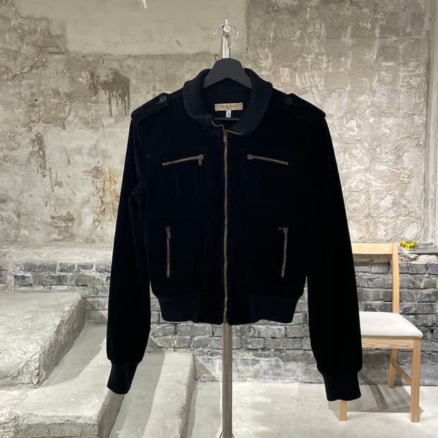 씨 바이 끌로에 블랙 유틸리티 코듀로이 봄버 자켓