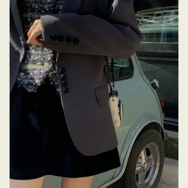 서쿠키 벨벳포인트 그레이 자켓