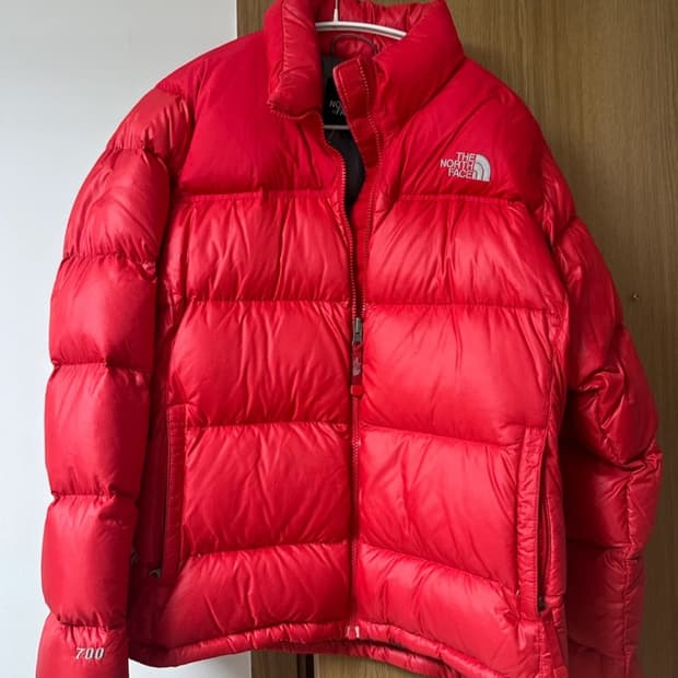 노스페이스 700 눕시 패딩 레드 90