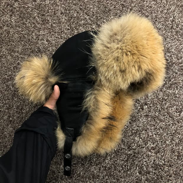 빈티지 레더 퍼 트루퍼햇