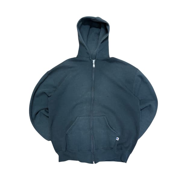 90s 빈티지 러셀 후드집업 블랙