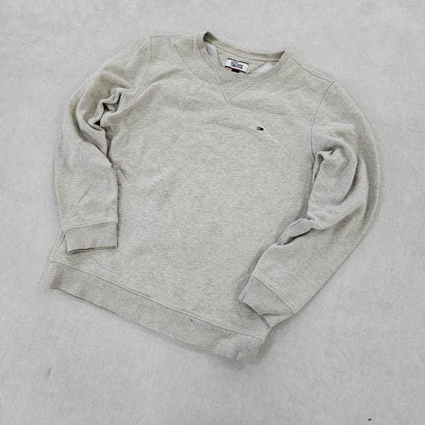 [L/G] 타미힐피거 기모 베이지 스몰로고 맨투맨 0115YH1