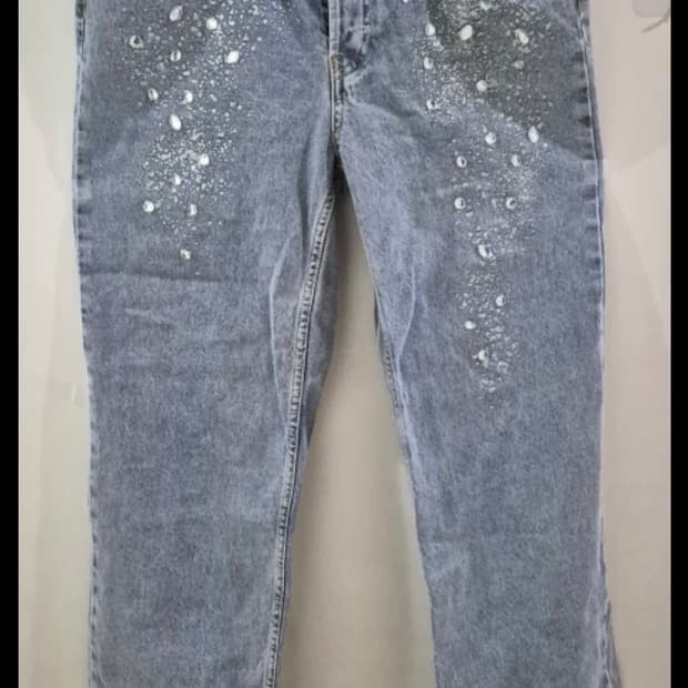 글리터 큐빅찡 denim 청바지
