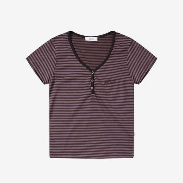애즈온 Candy Stripe t-purple
