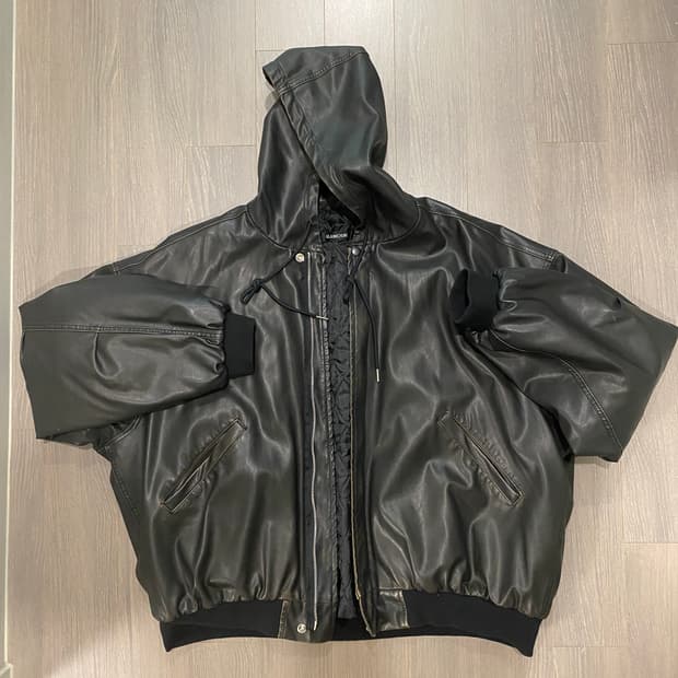 가죽후드자켓