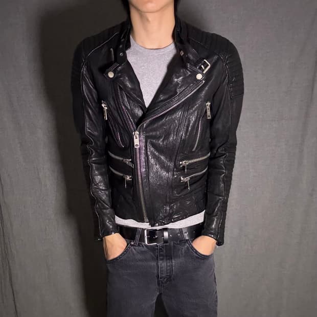 이태리 램스킨 라이더 자켓