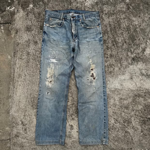 [35] 리바이스 505 누빔 커스텀 데님 팬츠