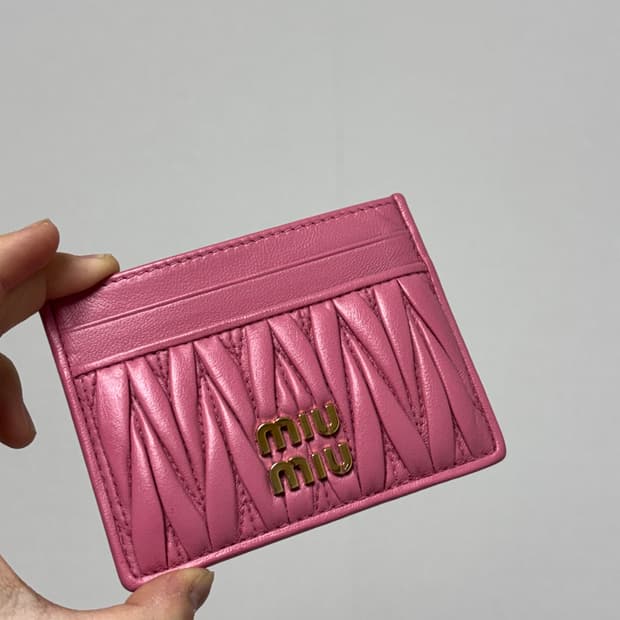 미우미우 카드지갑 베고니아 핑크