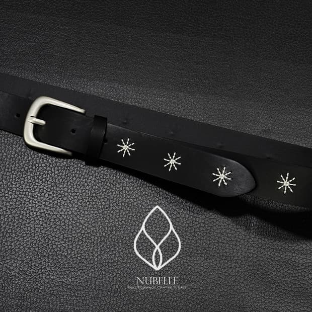🌗 Daisy stitch belt / 데이지 플라워 스티치 가죽 벨트