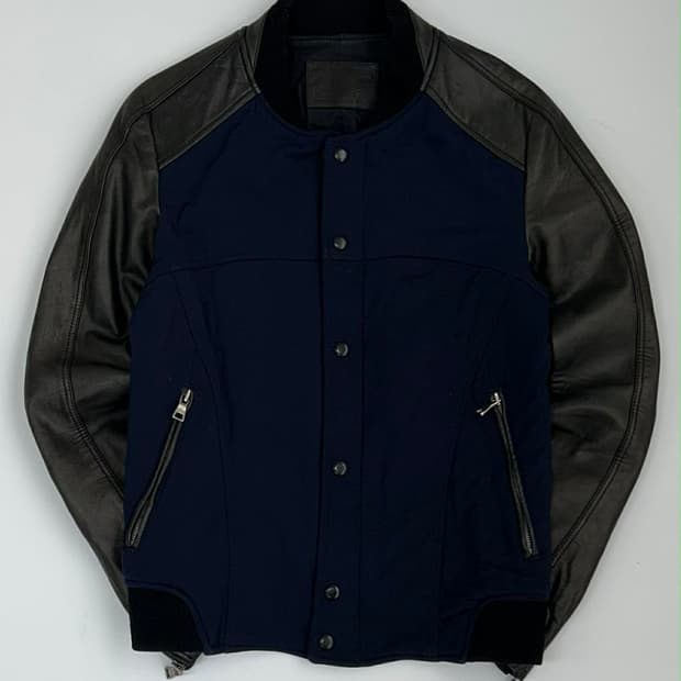[95] 타임 옴므 양가죽 울 스타디움 바시티 슬리브 자켓