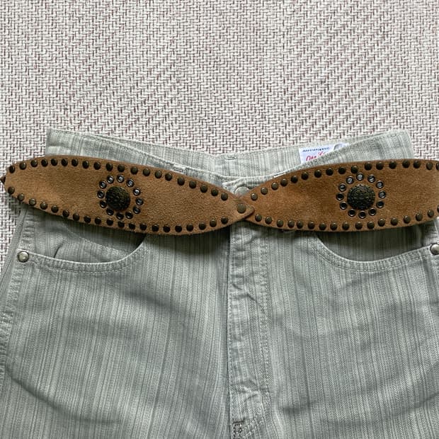 빈티지 네이티브 웨스턴 스트랩 벨트 