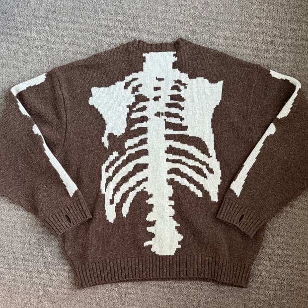 KAPITAL 캐피탈 5G 울 본 크루넥 스웨터 브라운 1사이즈