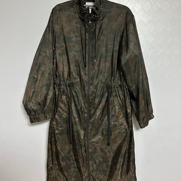 자라 카모플라주 나일론 롱 자켓