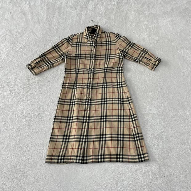 S-M 버버리 여성 체크노바 원피스 