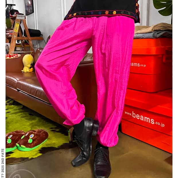 JPN Vintage Hot Pink Nylon Track Pants