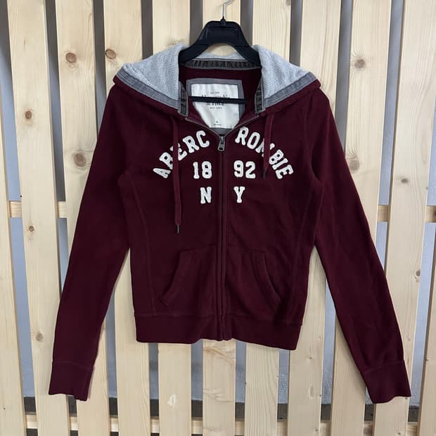 (XS) 아베크롬비 버건디 후드집업