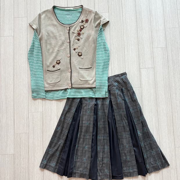 jpn 하구미 스즈코 히피 모리걸 레이어드 코디세트