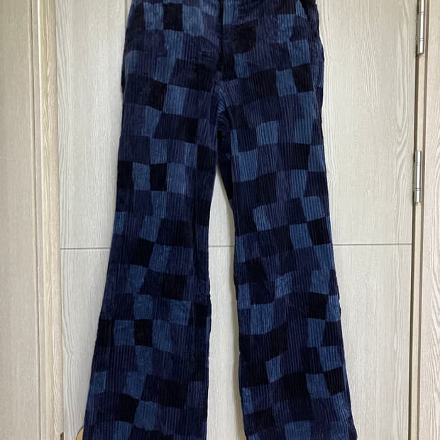 스투시 코듀로이 체커보드 팬츠 네이비