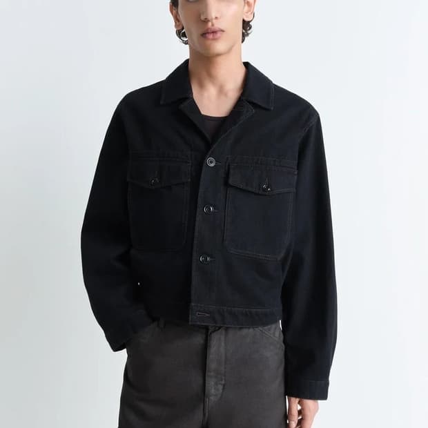 르메르 헤비 데님 트러커 자켓 블랙 (50)