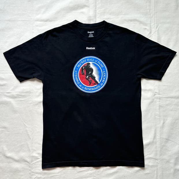 리복 Hockey Hall of Fame 그래픽 티셔츠 블랙 L