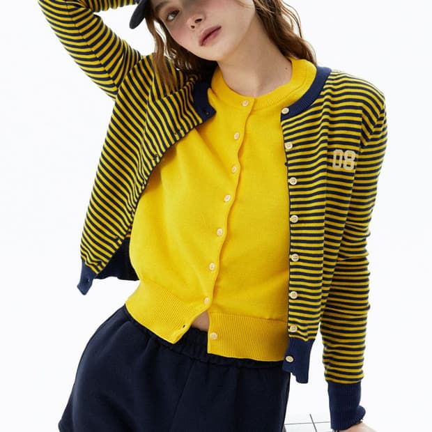 그린버터 스트라이프 가디건