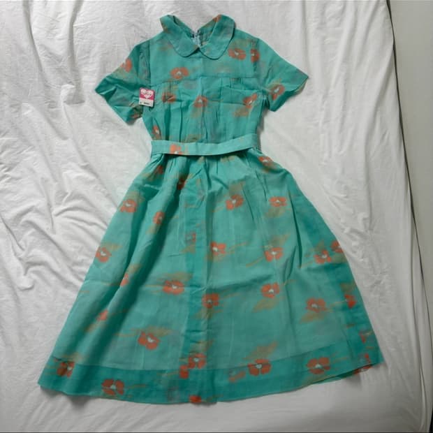 그린 빈티지 원피스