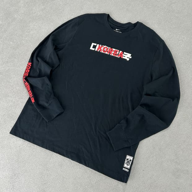 나이키 대한민국 축구 대표팀 블랙 긴팔 티셔츠 2XL