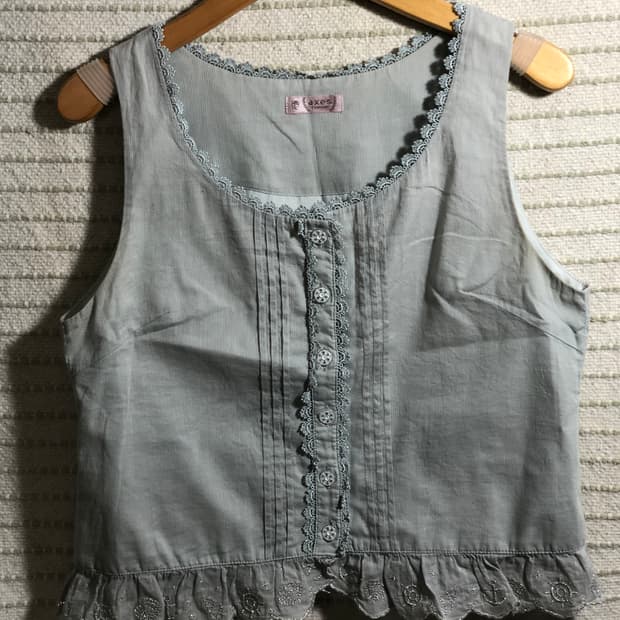 일본 빈티지 엑시즈팜 모리걸 민소매 티셔츠