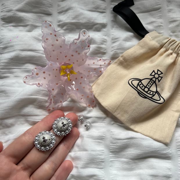 비비안웨스트우드 빈티지 진주 오브 이어링