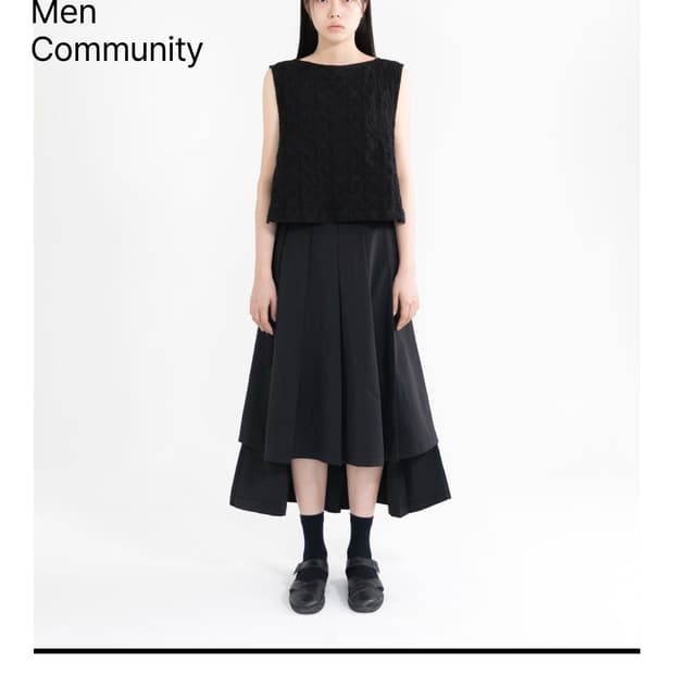 유노이아 High-Low Pleats Skirt